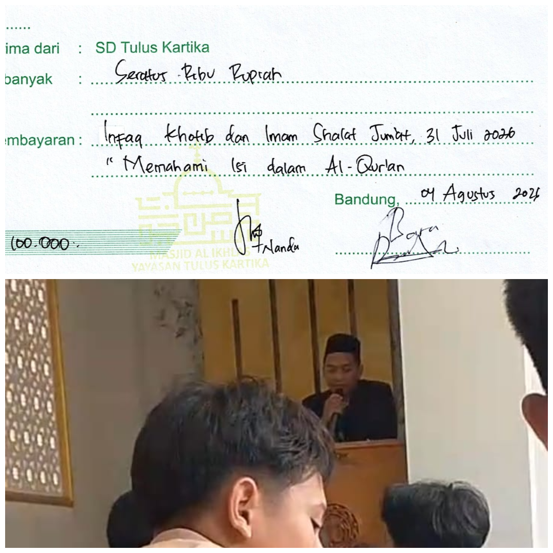 Infaq Khotib dan Imam Shalat Jumat tgl 31 Juli 2026